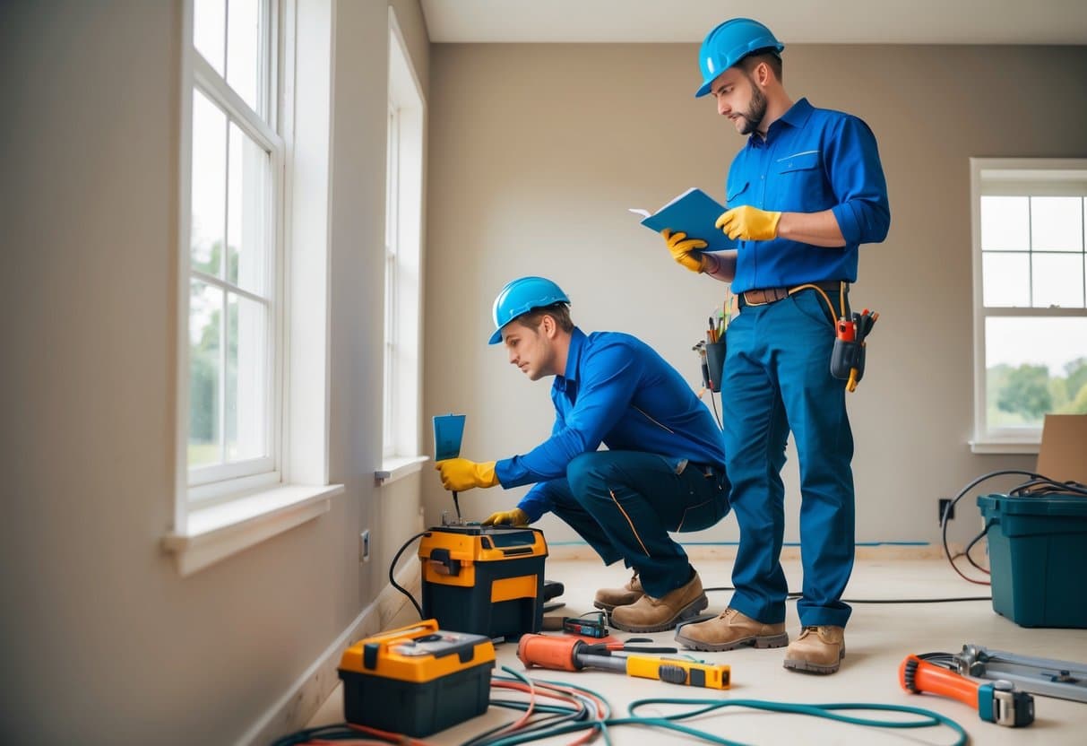 contractor men in blue uniform 